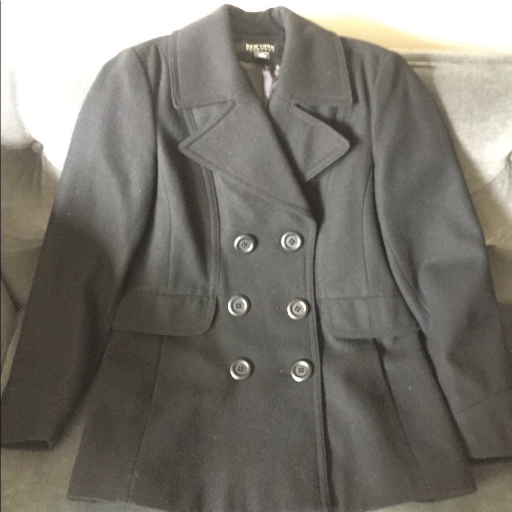 New York & Company Black Wool Pea Coat